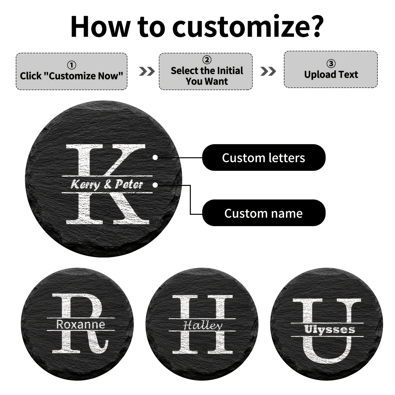 Custom Marble Coasters, 10pcs Personalized Heat-Resistant